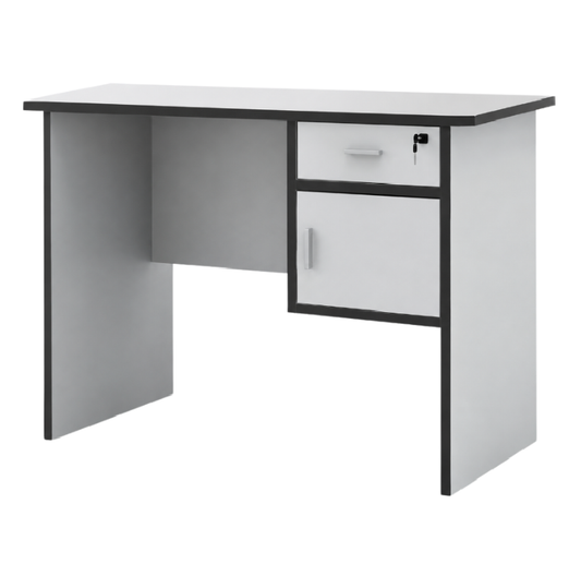 Heuchera Office Table with Lockable Drawer, 107cm