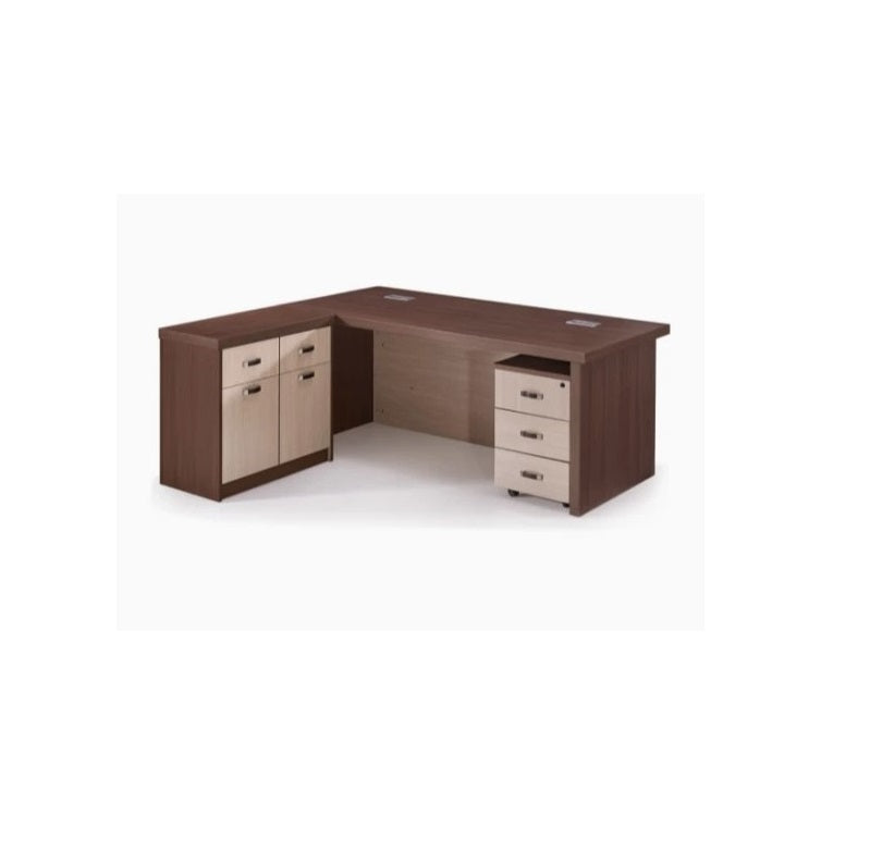 A minimalist computer desk, emphasizing an organized and efficient work environment.