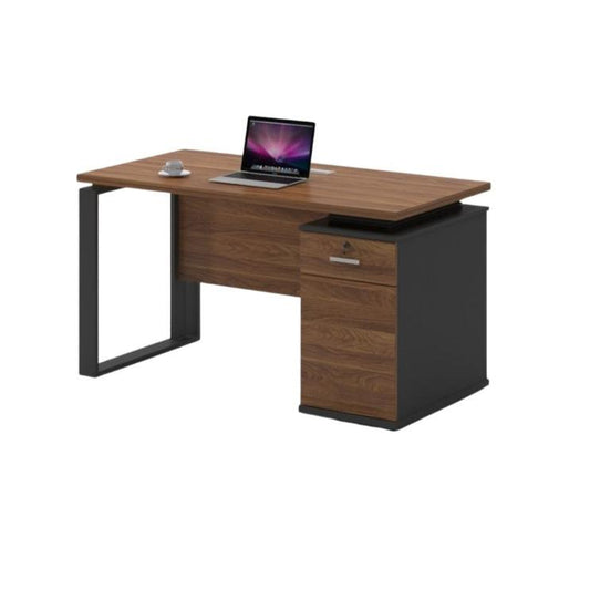 A minimalist computer desk, emphasizing an organized and efficient work environment.