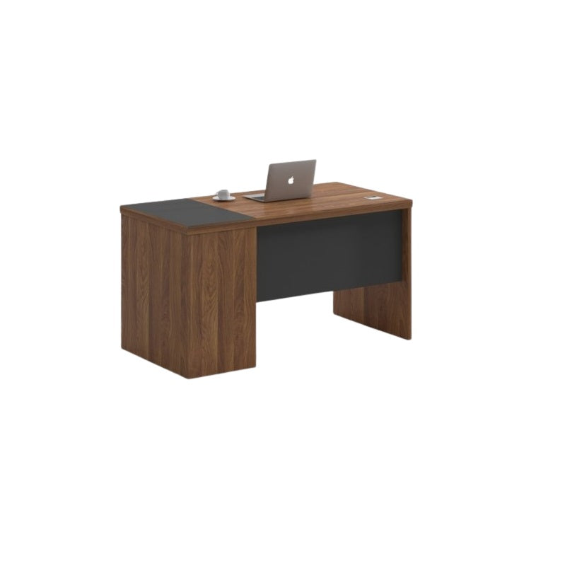 A minimalist computer desk, emphasizing an organized and efficient work environment.