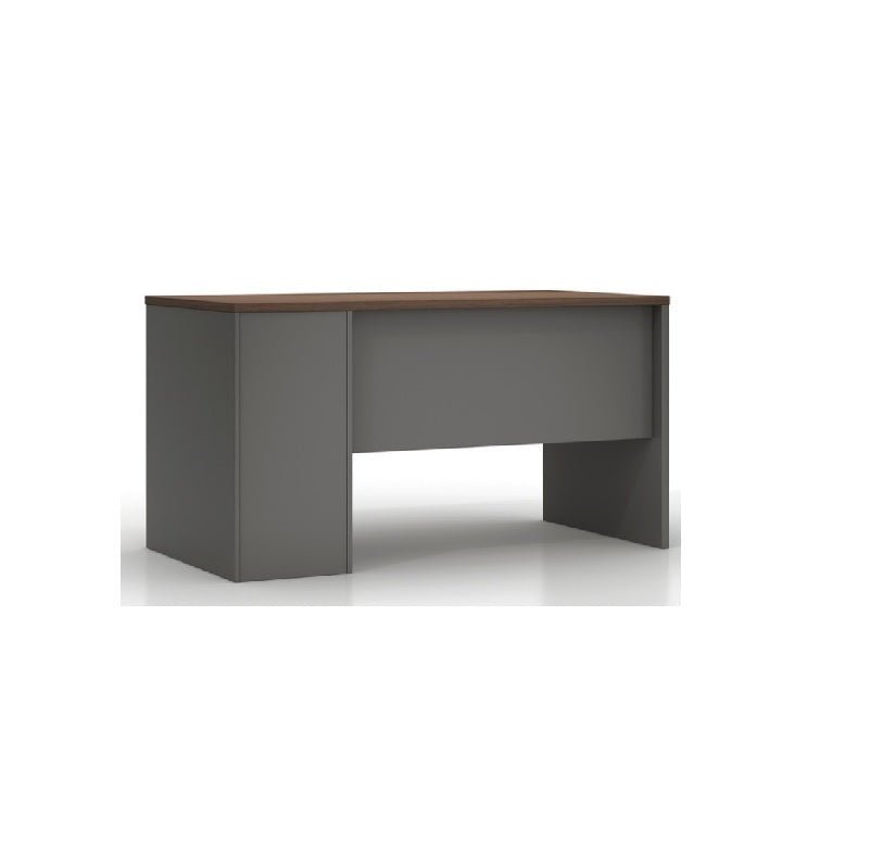 Modern desk design with a wooden design top and three drawers, perfect for organizing office essentials.