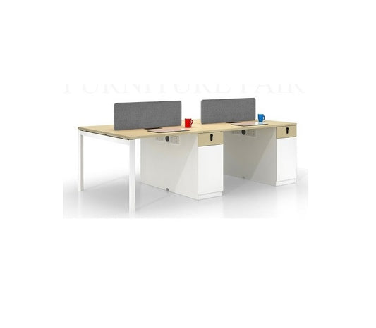 Cash 4-Person Workstation Desk with Divider, 240cm × 120cm