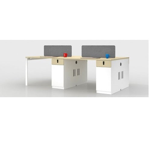 Cash 4-Person Workstation Desk with Divider, 240cm × 120cm