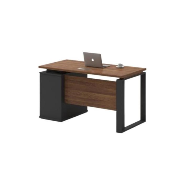 A minimalist computer desk, emphasizing an organized and efficient work environment.
