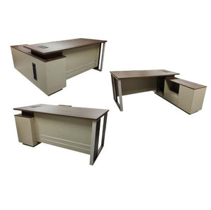 Malcolm L-Type Executive Table with Cabinet & Drawer, 160cm