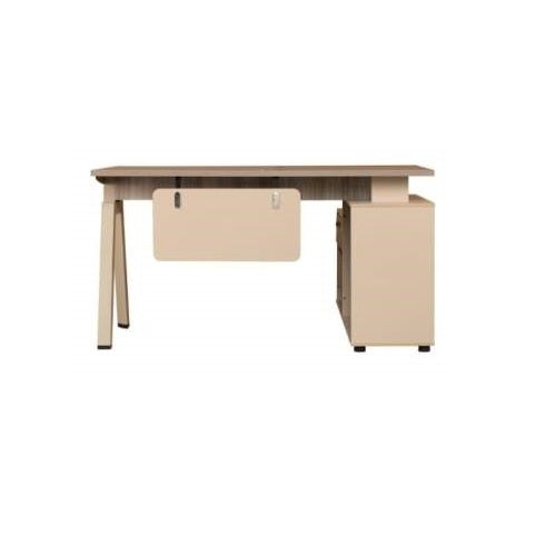 A desk featuring drawers alongside a matching file cabinet, creating a clean and organized workspace.