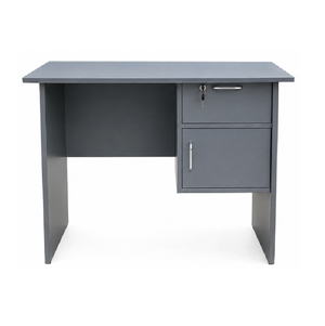 Adhil Office Table with Lockable Drawer & Cabinet, 90cm