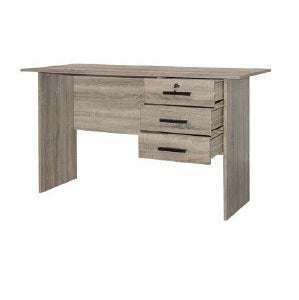 A functional work station with a desk, providing a conducive environment for professional tasks.