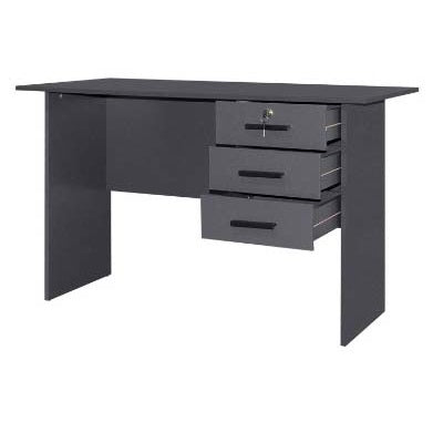 A functional work station with a desk, providing a conducive environment for professional tasks.