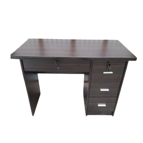 A office desk with a wooden drawer, perfect for efficient workspace management.