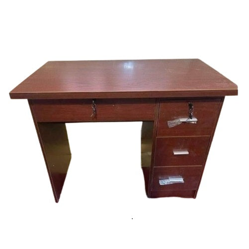 A office desk with a wooden drawer, perfect for efficient workspace management.