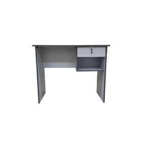 Toad Lily Office Table with Open Shelf & Lockable Drawer, 91cm