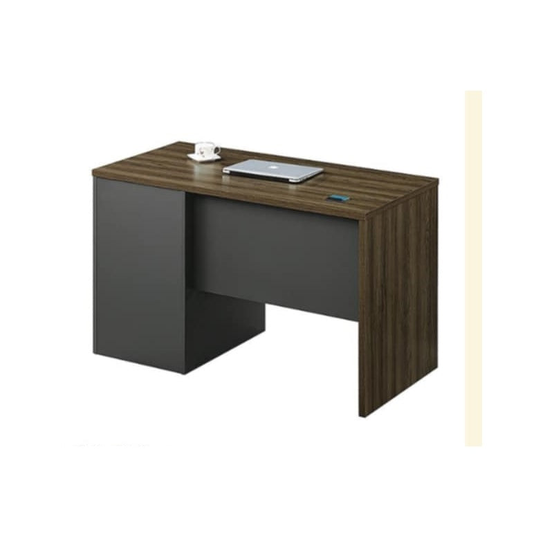 A office desk with a wooden drawer, perfect for efficient workspace management.