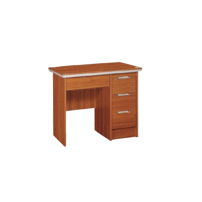 A office desk with a wooden drawer, perfect for efficient workspace management.