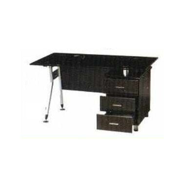 A functional work station with a desk, providing a conducive environment for professional tasks.