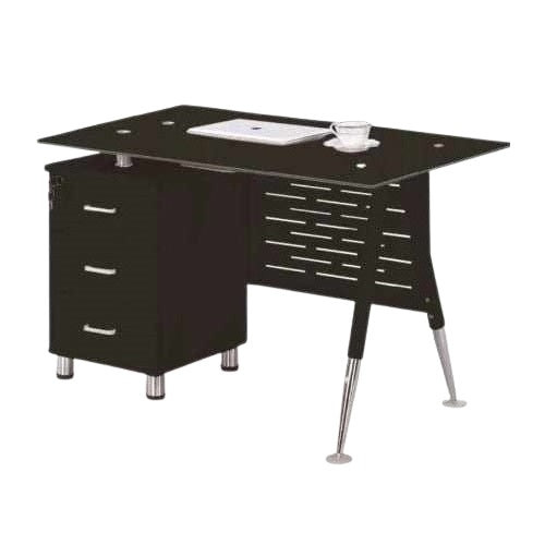 A functional work station with a desk, providing a conducive environment for professional tasks.