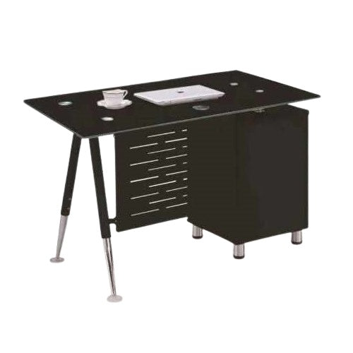 A functional work station with a desk, providing a conducive environment for professional tasks.