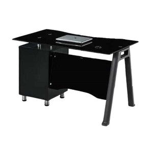 Brian Executive Table with Tempered Glass Top & 3 Drawers, 120cm