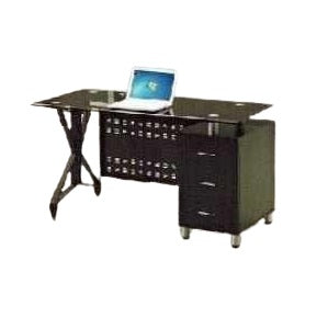 A functional work station with a desk, providing a conducive environment for professional tasks.