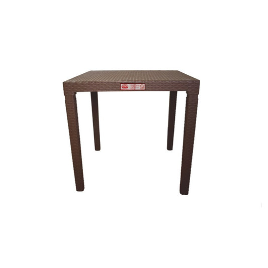 Monotop brown plastic table 81cm square table for indoor and outdoor use.