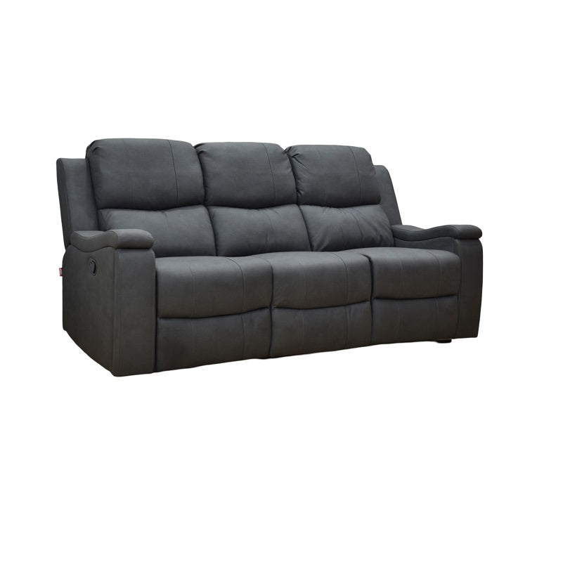 A cozy gray recliner chair is depicted, emphasizing its stylish design and comfort for relaxation.