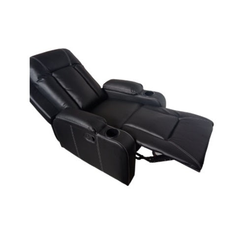 A cozy  recliner chair equipped with a modern armrest, perfect for relaxation in a contemporary setting.