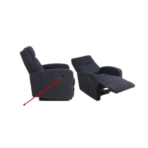 A cozy gray recliner chair is depicted, emphasizing its stylish design and comfort for relaxation.