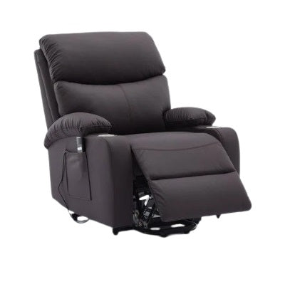 A cozy  recliner chair equipped with a modern armrest, perfect for relaxation in a contemporary setting.