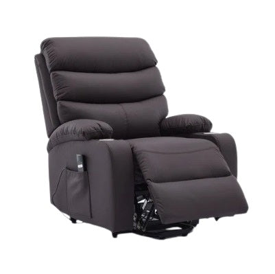 A cozy  recliner chair equipped with a modern armrest, perfect for relaxation in a contemporary setting.