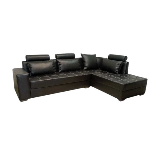 A stylish corner sofa with an attached chaise, perfect for comfortable seating in contemporary interiors.