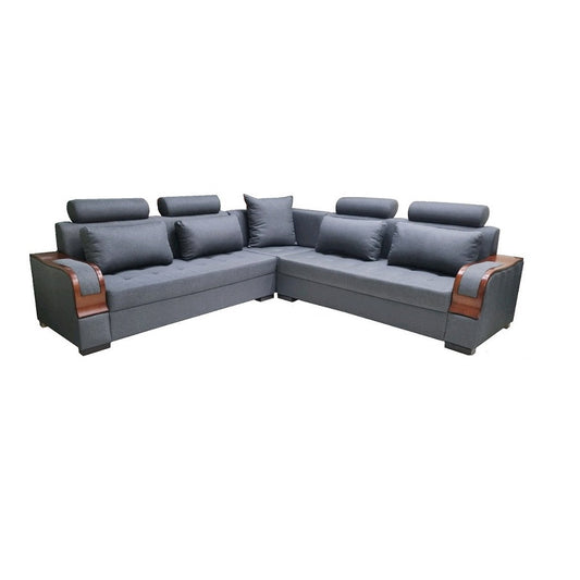 A stylish corner sofa with an attached chaise, perfect for comfortable seating in contemporary interiors.