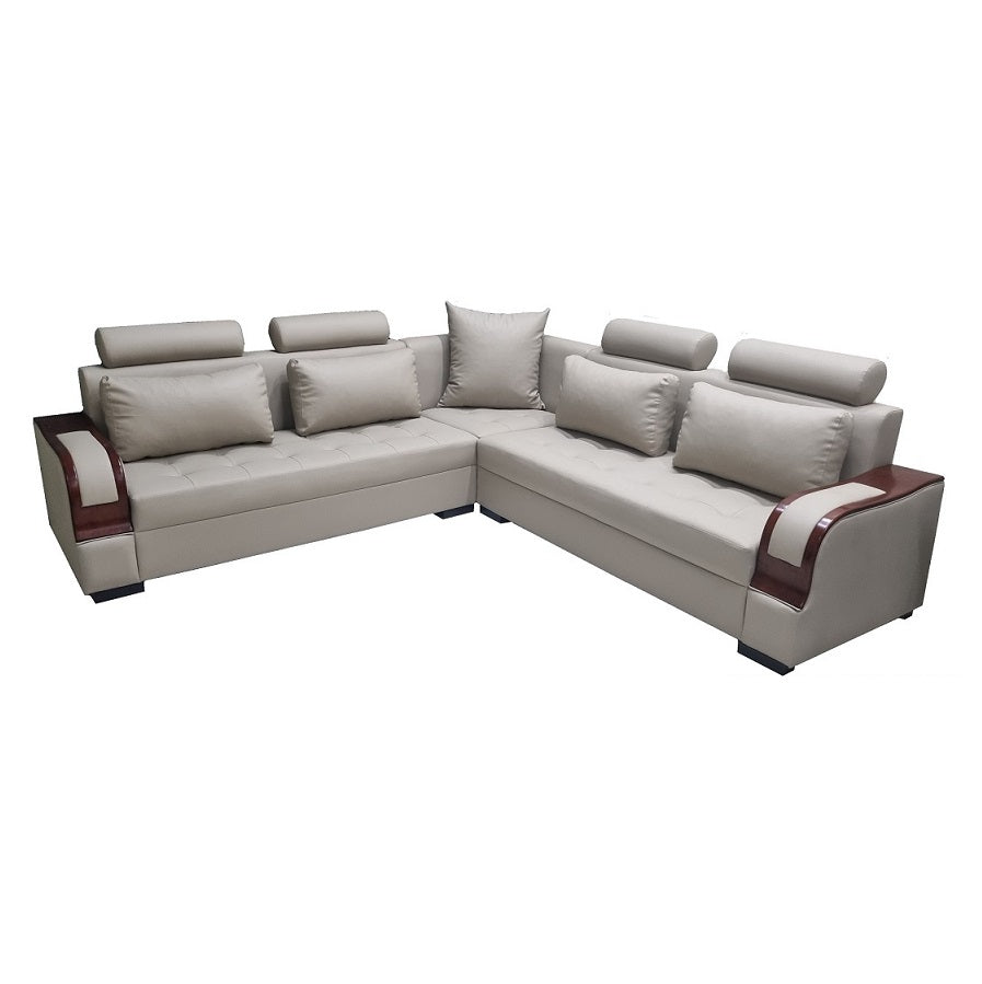 A stylish corner sofa with an attached chaise, perfect for comfortable seating in contemporary interiors.