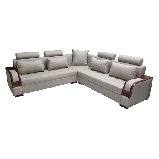 A stylish corner sofa with an attached chaise, perfect for comfortable seating in contemporary interiors.