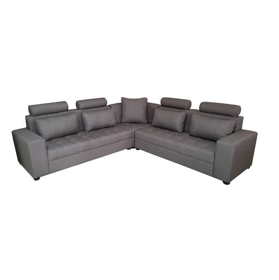 A stylish corner sofa with an attached chaise, perfect for comfortable seating in contemporary interiors.