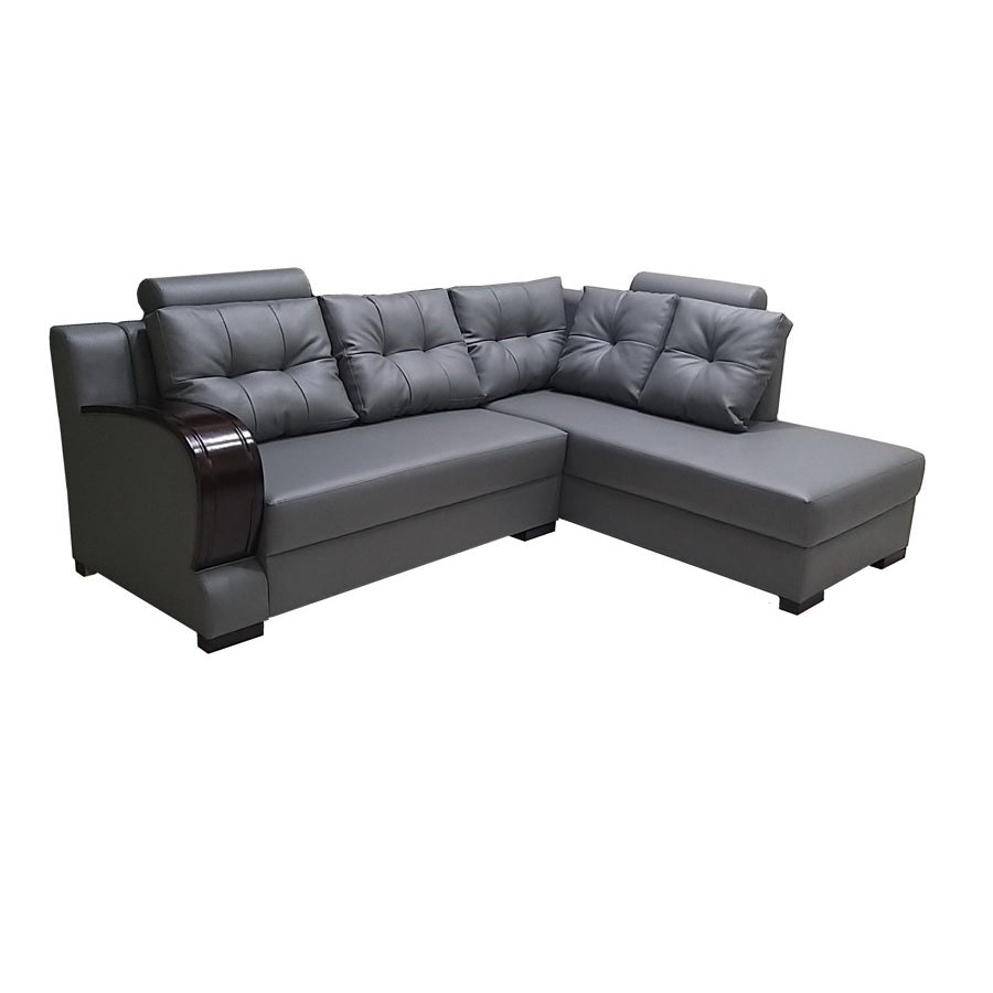 A stylish sectional sofa with an attached chaise, perfect for comfortable seating in contemporary interiors.