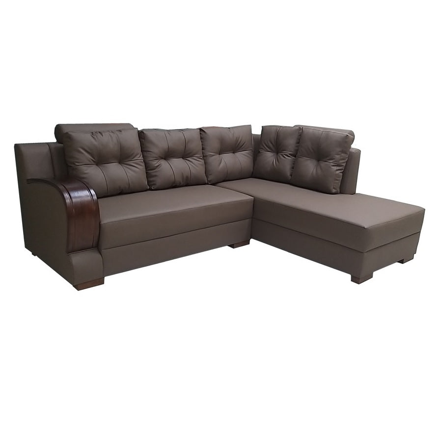 A stylish sectional sofa with an attached chaise, perfect for comfortable seating in contemporary interiors.