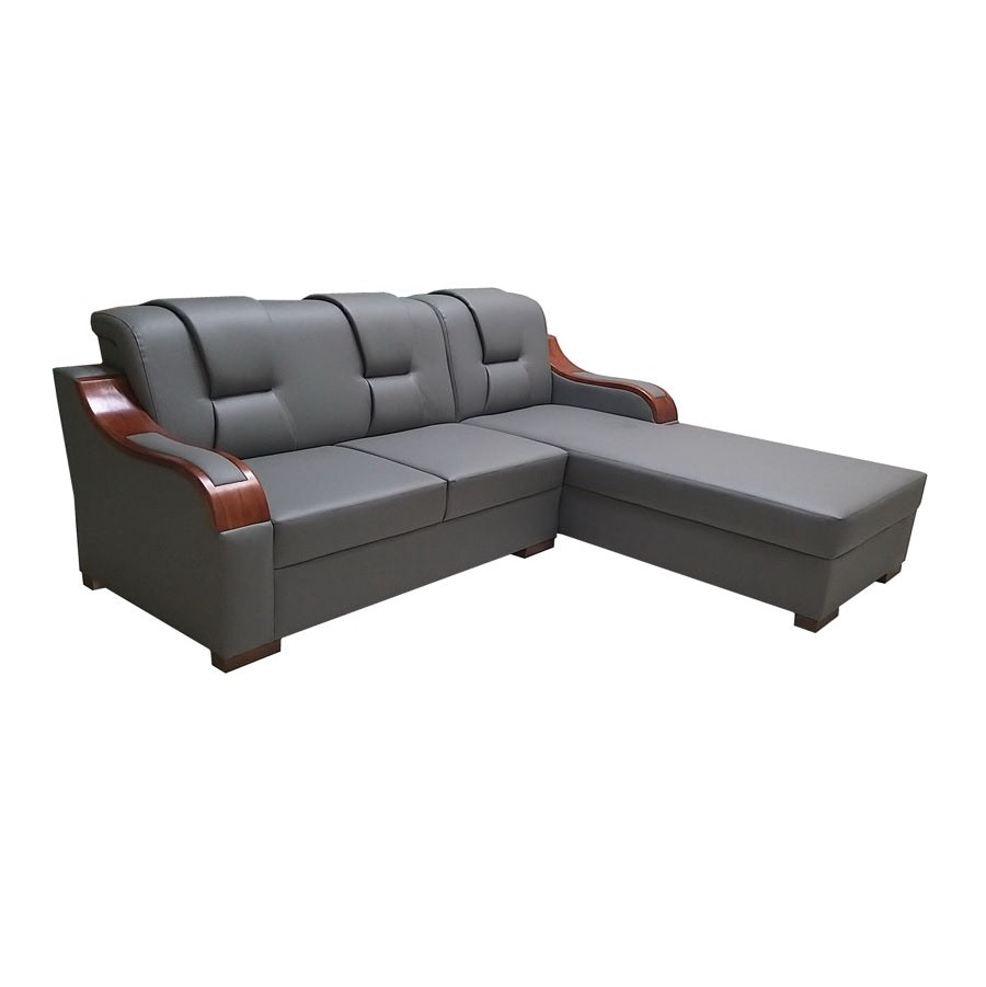 A stylish sectional sofa with an attached chaise, perfect for comfortable seating in contemporary interiors.
