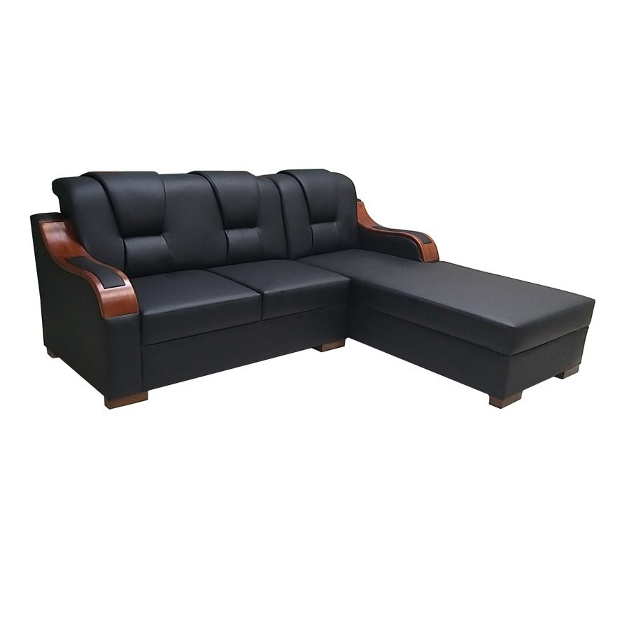 A stylish sectional sofa with an attached chaise, perfect for comfortable seating in contemporary interiors.