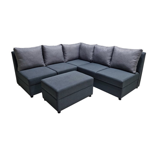 A stylish corner sofa with an attached chaise, perfect for comfortable seating in contemporary interiors.