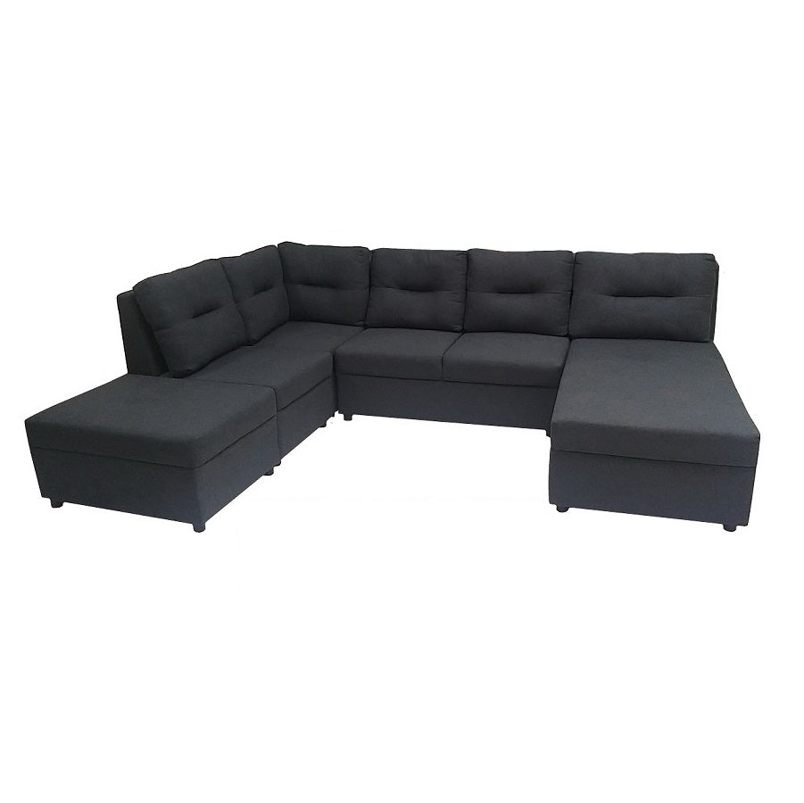 A stylish sectional sofa with an attached chaise, perfect for comfortable seating in contemporary interiors.
