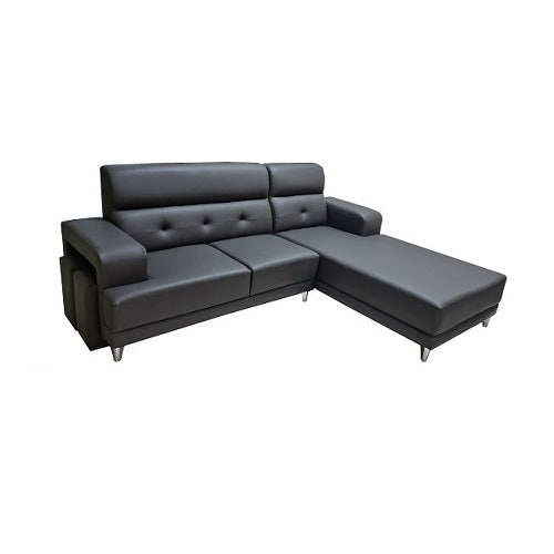 A stylish sectional sofa with an attached chaise, perfect for comfortable seating in contemporary interiors.