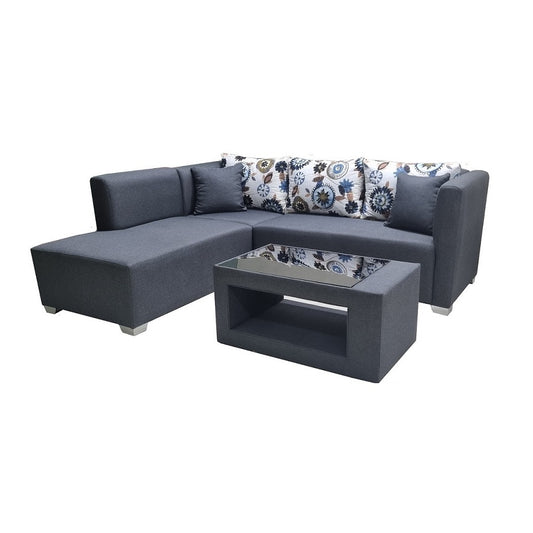 A stylish corner sofa with an attached chaise, perfect for comfortable seating in contemporary interiors.