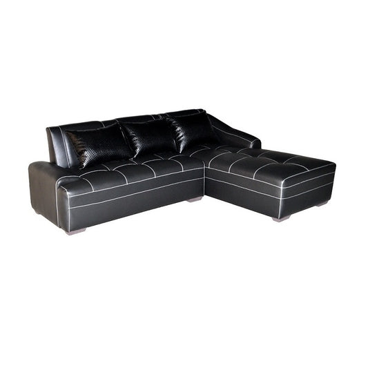 A stylish sectional sofa with an attached chaise, perfect for comfortable seating in contemporary interiors.