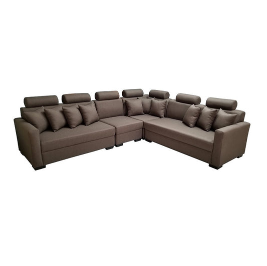 A stylish corner sofa with an attached chaise, perfect for comfortable seating in contemporary interiors.