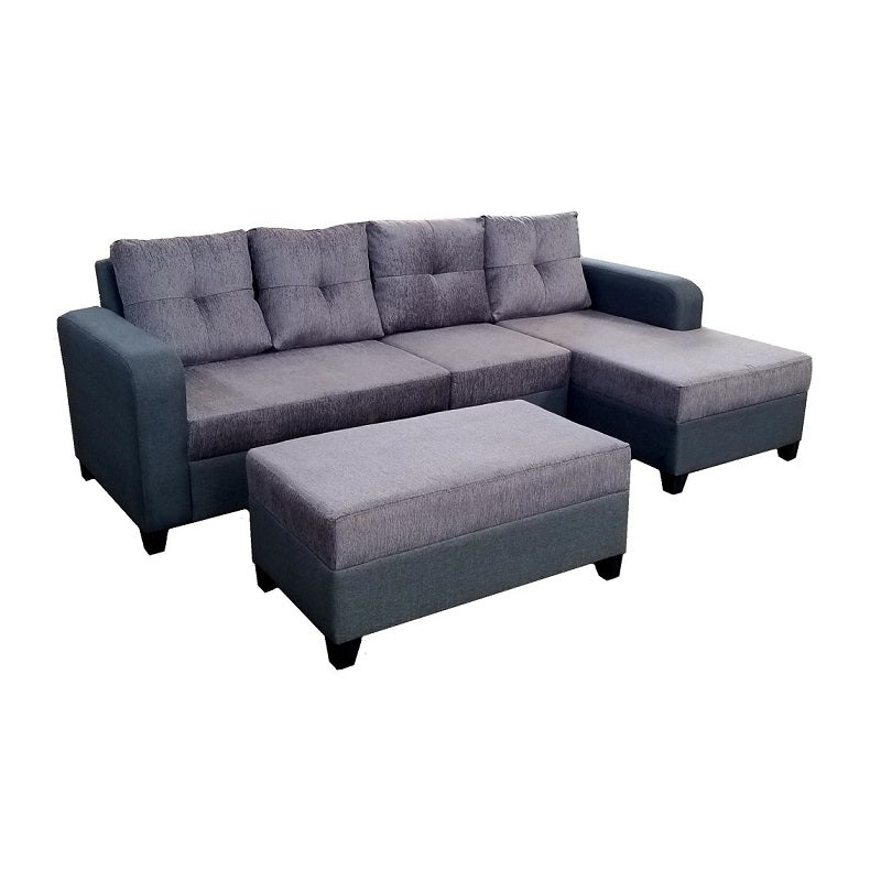 A stylish sectional sofa with an attached chaise, perfect for comfortable seating in contemporary interiors.