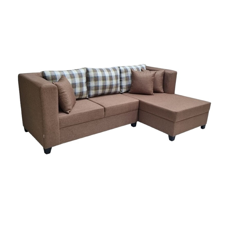 A stylish sectional sofa with an attached chaise, perfect for comfortable seating in contemporary interiors.