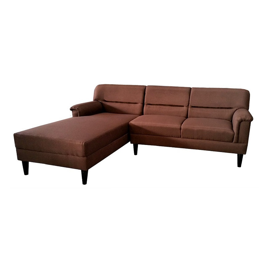 A stylish sectional sofa with an attached chaise, perfect for comfortable seating in contemporary interiors.