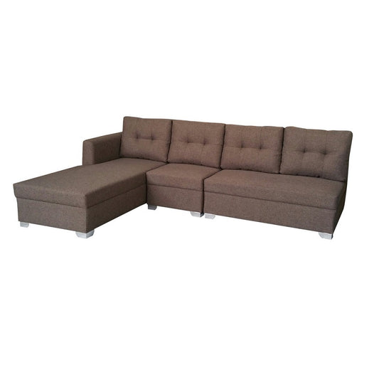 A stylish sectional sofa with an attached chaise, perfect for comfortable seating in contemporary interiors.