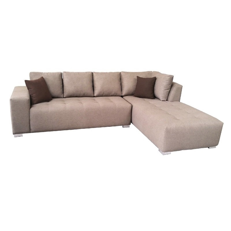 A stylish sectional sofa with an attached chaise, perfect for comfortable seating in contemporary interiors.