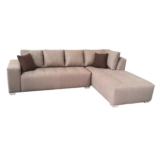 A stylish sectional sofa with an attached chaise, perfect for comfortable seating in contemporary interiors.